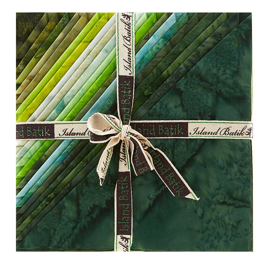 Glorious Green 10" Square Stack Island Batik Fabric