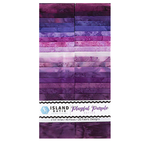 Playful Purple 2.5" Strips Island Batik  Fabric