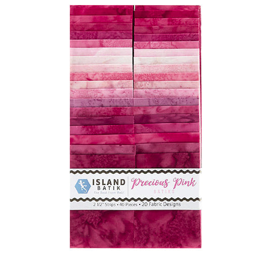Precious Pink 2.5" Strips Island Batik Fabric
