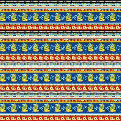 It's Elementary Border Stripe Multi Pam Bocko Studio E Cotton Fabric