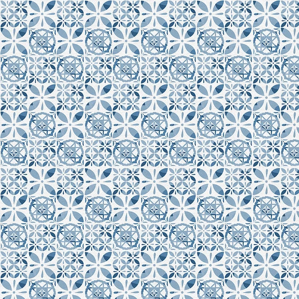 Italian Citrus Tiles Blue Paintbrush Studios Cotton Fabric PBS-120-26433