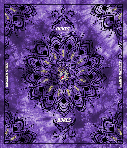James Madison Dukes NCAA Collegiate Tapestry Panel 48"x56" Sykel Enterprises Polyester MINKY Fabric JMU-1360