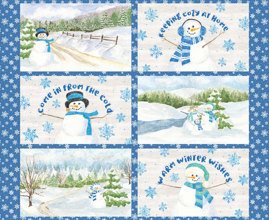 Monthly Placemats January Winter Placemat Panel 36" inches Tara Reed Riley Blake Cotton Fabric