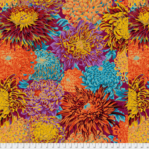 Japanese Chrysanthemum Autumn Philip Jacobs Classics Kaffe Fassett Collective Free Spirit Cotton Fabric FS-PWPJ041.AUTUM