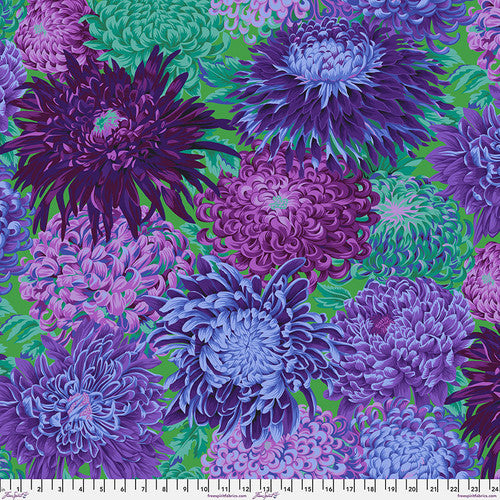Japanese Chrysanthemum Purple Philip Jacobs Classics Kaffe Fassett Collective Free Spirit Cotton Fabric FS-PWPJ041.PURPL