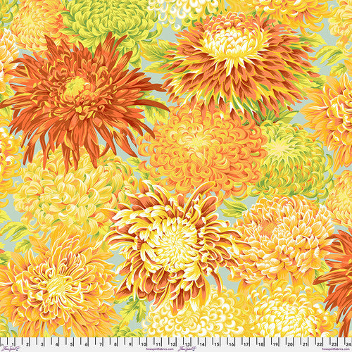 Japanese Chrysanthemum Yellow Philip Jacobs Classics Kaffe Fassett Collective Free Spirit Cotton Fabric FS-PJ41.YELLO