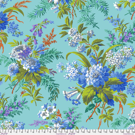 Jardin Blue August 2026 Kaffe Fassett Collective Free Spirit Cotton Fabric FS-PWPJ141.BLUE
