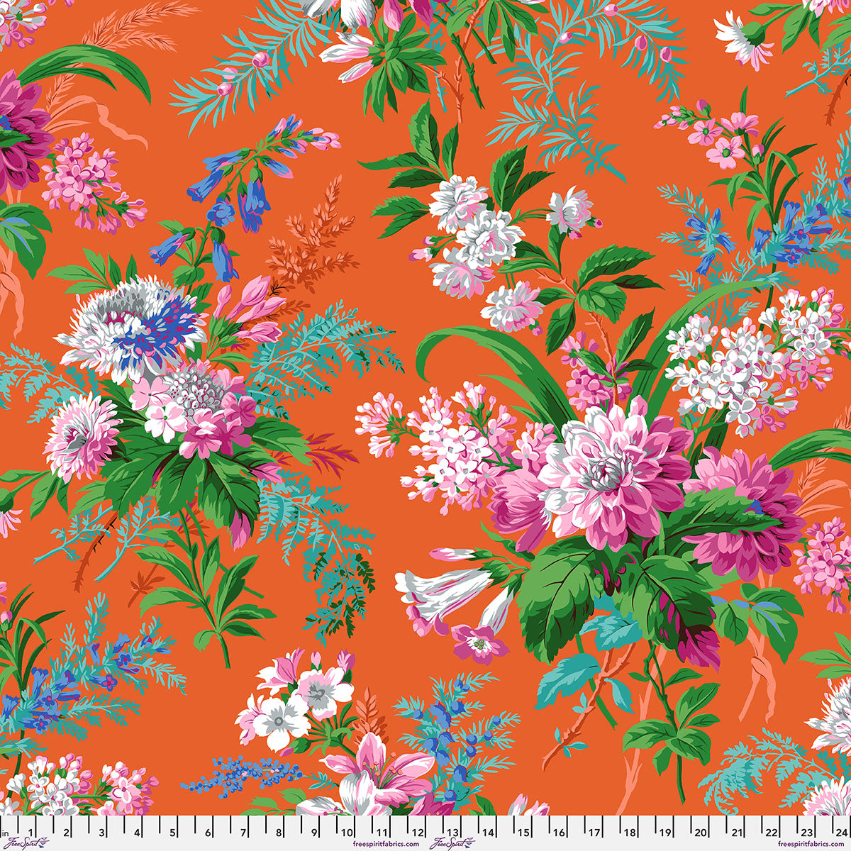Jardin Orange August 2026 Kaffe Fassett Collective Free Spirit Cotton Fabric FS-PWPJ141.ORANGE