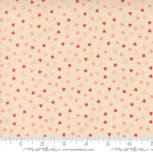 Je Taime Sweetness Valentines Hearts Lace Beige Stacy Iest Hsu Moda Cotton Fabric MD-20997-11