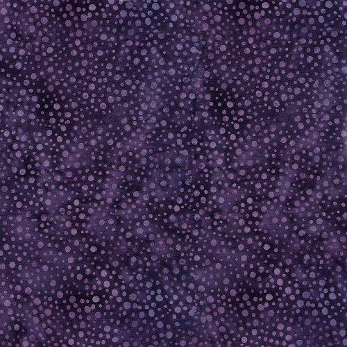 Jewel Carvings Dots Eggplant Purple Island Batik Cotton Fabric