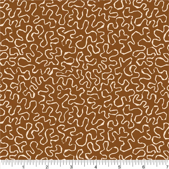 Jewelry Box Heirloom Brown Isoletto Design Phoebe Cotton Fabric