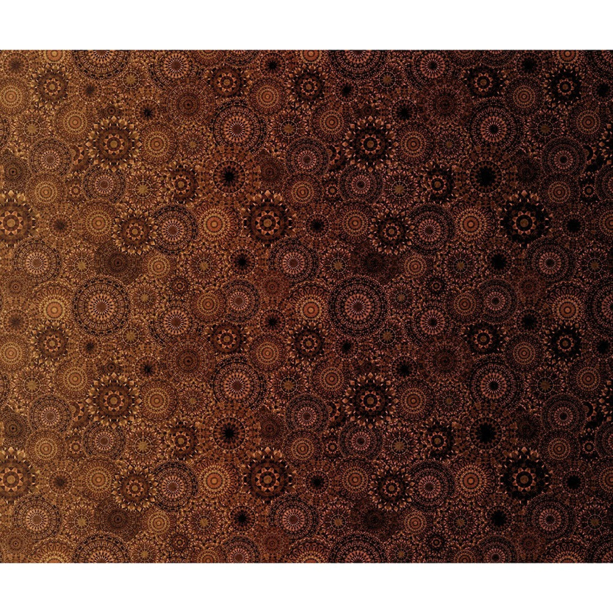 Jewelscape Kaleidoscope Medallion Ombre Espresso Brown Dan Morris Quilting Treasures Cotton Fabric