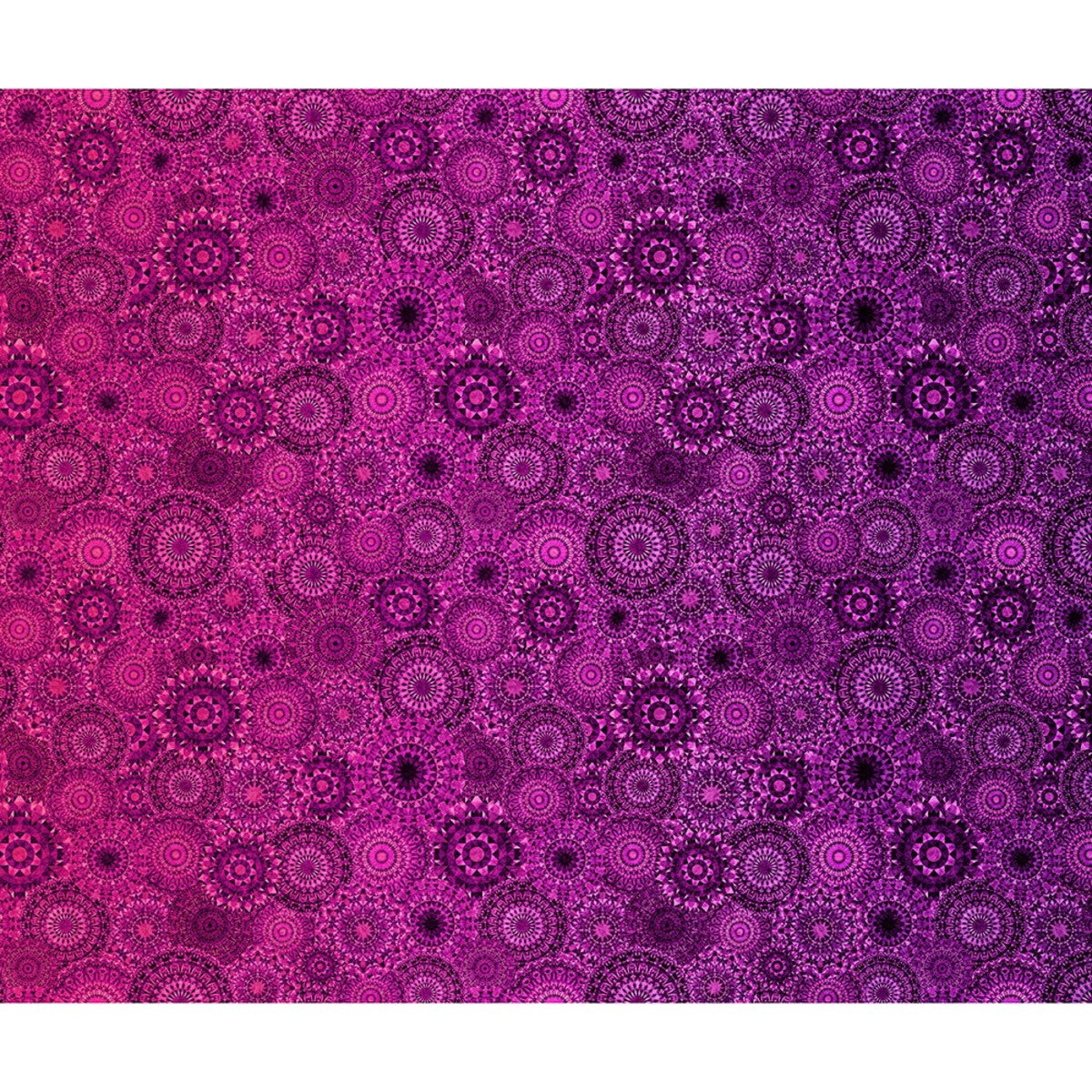 Jewelscape Kaleidoscope Medallion Ombre Magenta Purple Dan Morris Quilting Treasures Cotton Fabric