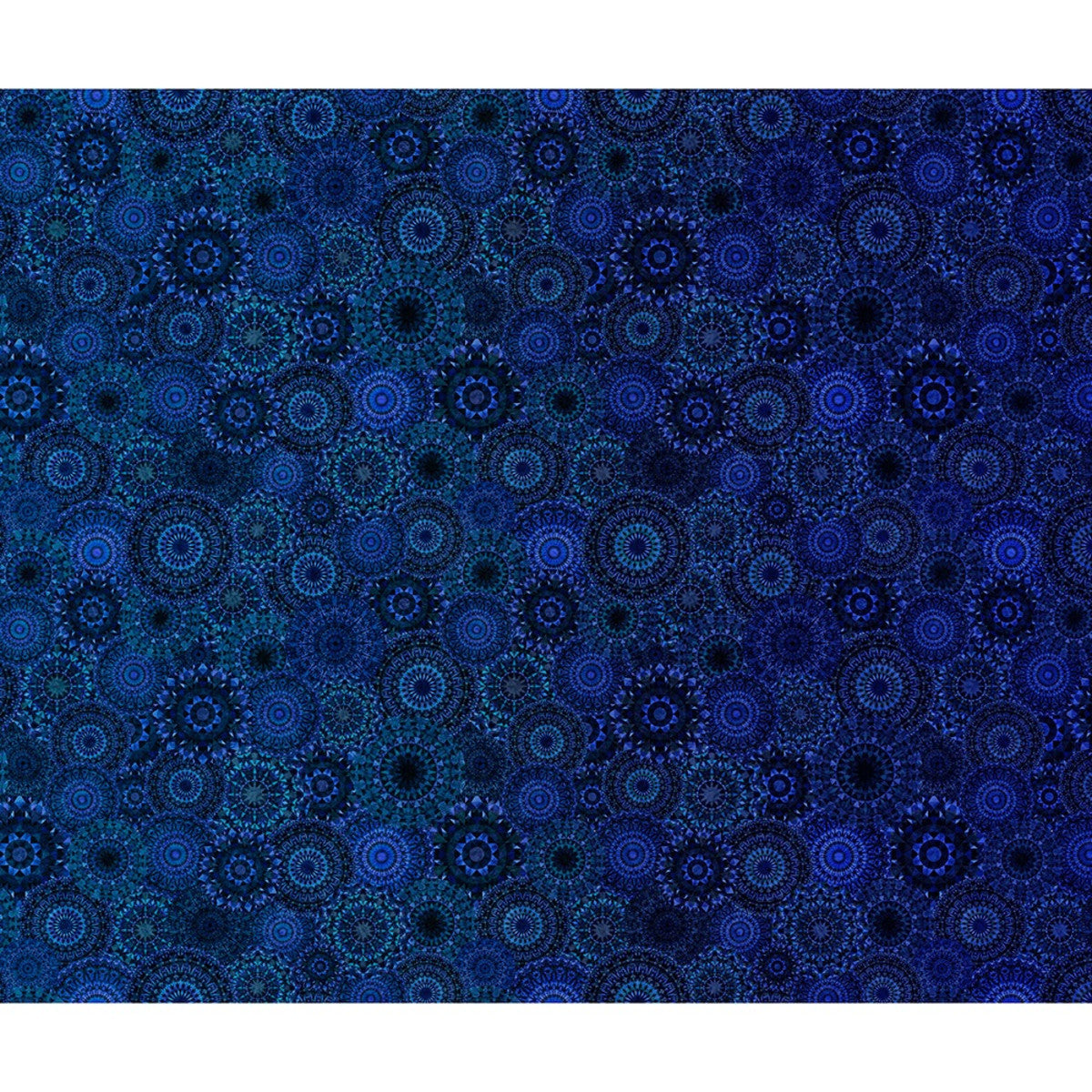 Jewelscape Kaleidoscope Medallion Ombre Midnight Blue Dan Morris Quilting Treasures Cotton Fabric