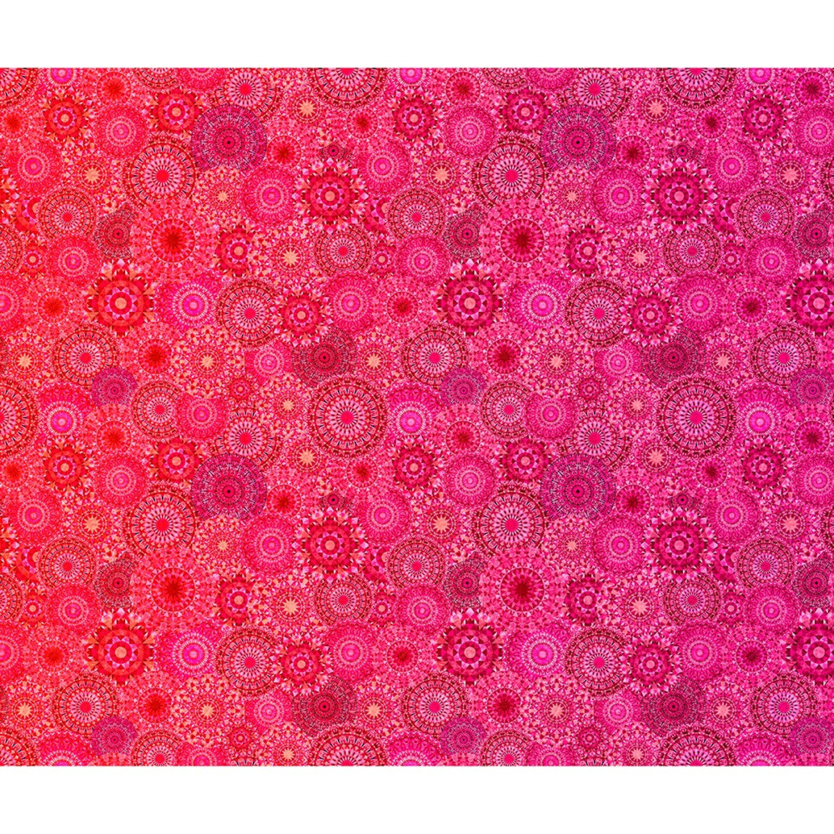 Jewelscape Kaleidoscope Medallion Ombre Pink Dan Morris Quilting Treasures Cotton Fabric