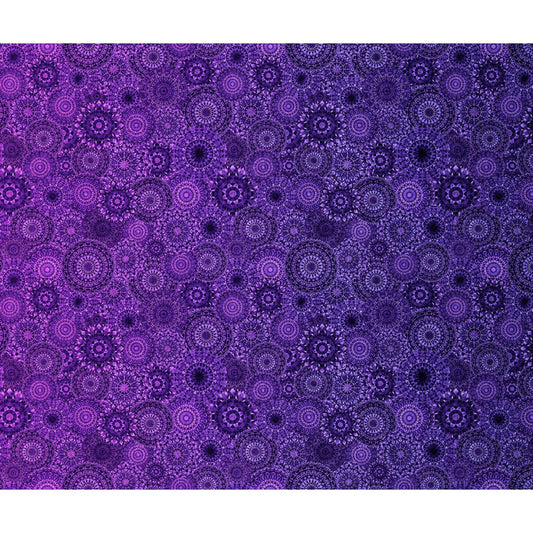 Jewelscape Kaleidoscope Medallion Ombre Purple Dan Morris Quilting Treasures Cotton Fabric