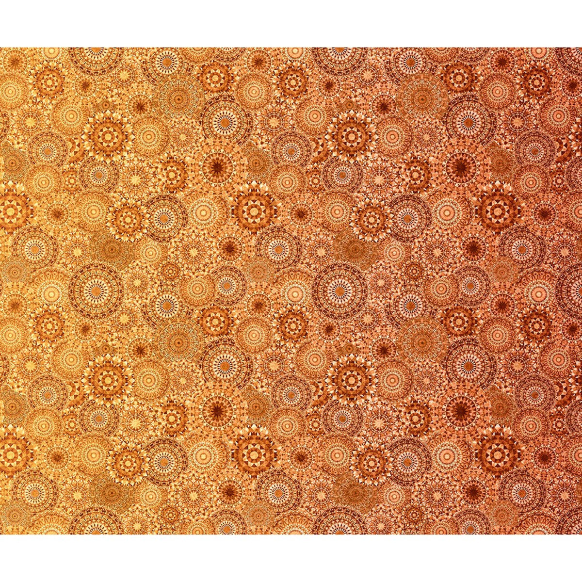 Jewelscape Kaleidoscope Medallion Ombre Rust Copper Dan Morris Quilting Treasures Cotton Fabric