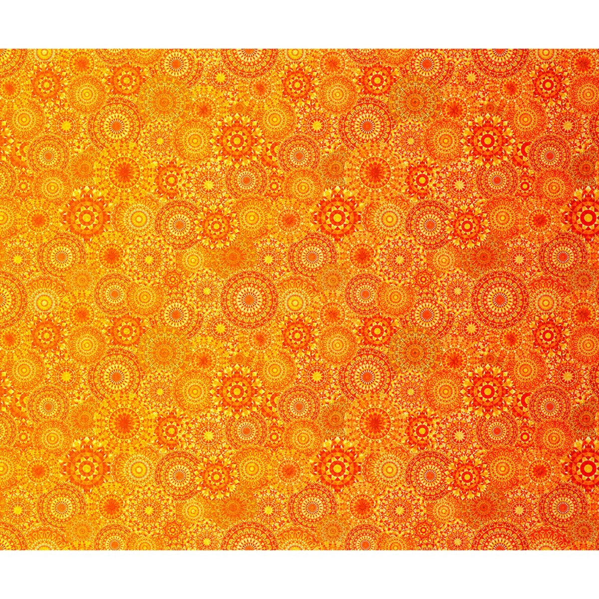 Jewelscape Kaleidoscope Medallion Ombre Sun Yellow Orange Dan Morris Quilting Treasures Cotton Fabric