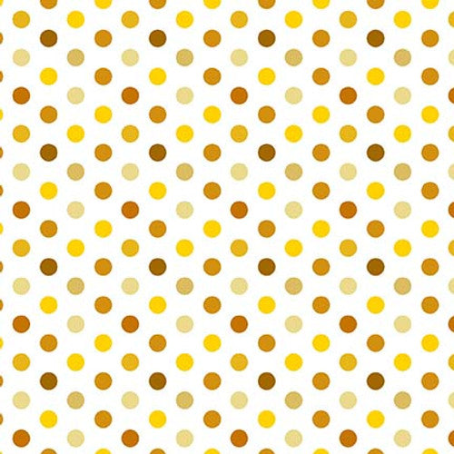 Jingle and Mingle Golden Dot White Sinead Jones Blank Quilting Cotton Fabric