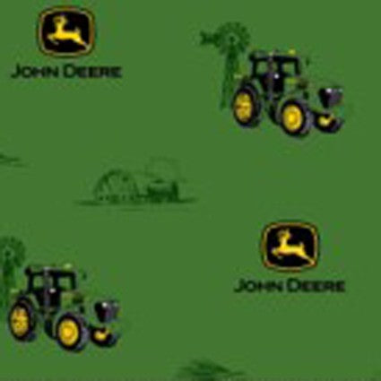 John Deere Tractor Green Springs Creative Cotton Fabric