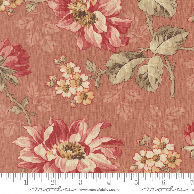 Joie De Vivre Angelique Florals Clay French General Moda Cotton Fabric MD-13980-15