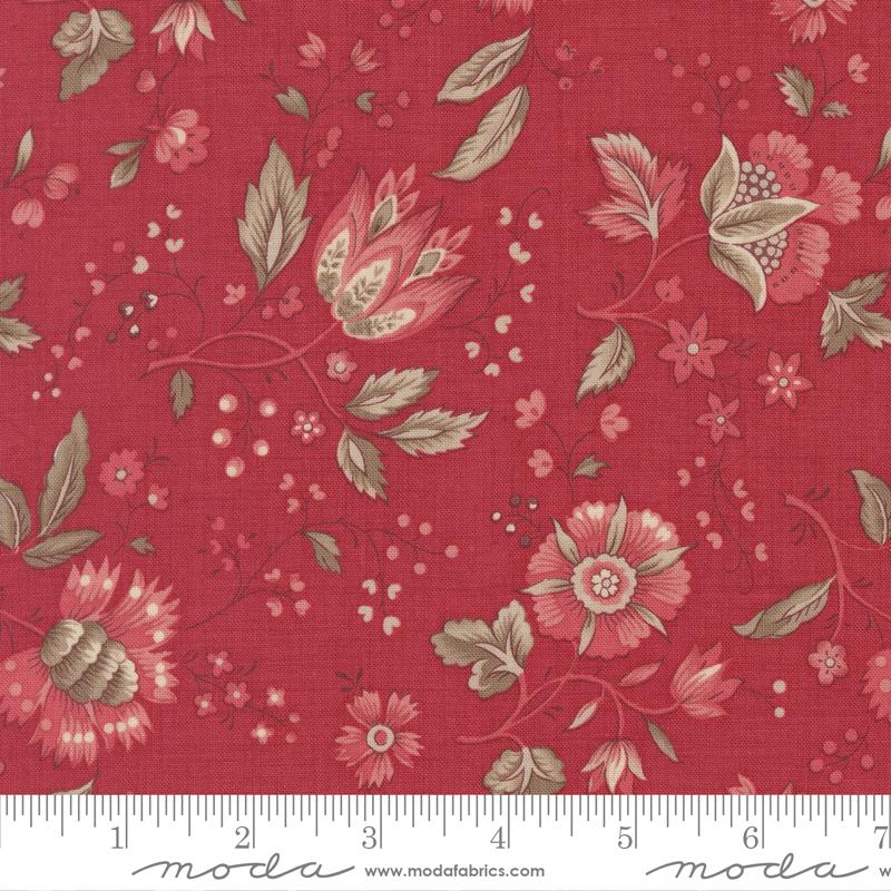 Joie De Vivre Rural Jardin Florals Rouge French General Moda Cotton Fabric MD-13982-13