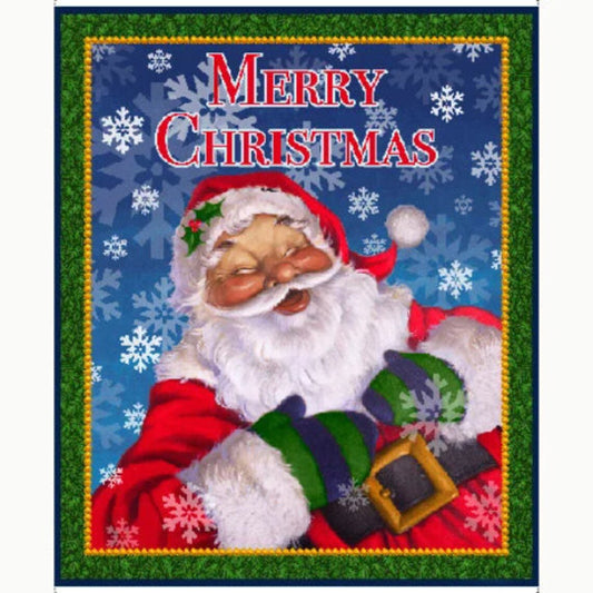 Jolly Ol' Santa Laughing Santa Panel 36” Multi Tim Bowers Quilting Treasures Cotton Fabric