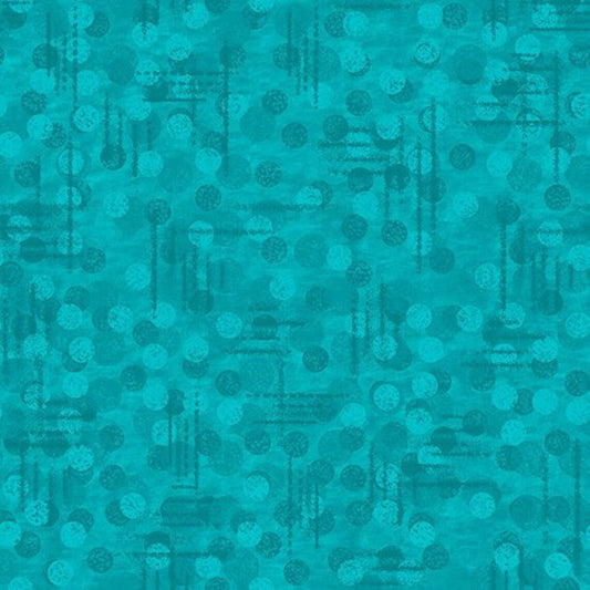 Jot Dot 108" Wide Backing Tonal Dot Texture Teal Blue Blank Quilting Cotton Fabric