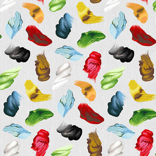 Joy of Painting Paintbrush strokes Studio E Cotton Fabric