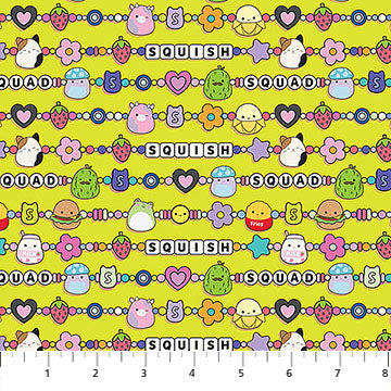 Original Squishmallows Joyful Bracelets Highlighter Northcott Fabrics Cotton Fabric NC-SQ1027-70
