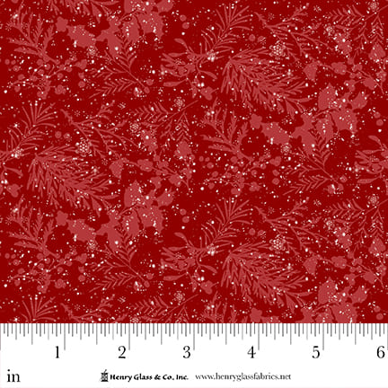 Joyful Snowmen Texture Red Barb Tourtillotte Henry Glass Cotton Fabric HG-2090-88