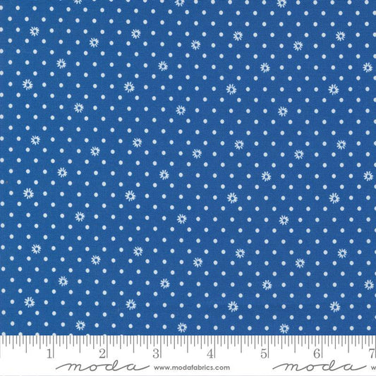 Julia Dots Flower Delft Dark Blue Crystal Manning Moda Cotton Fabric