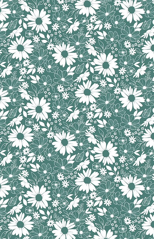 Juliette Floral Toile Teal Blue Green Angela Nickeas Wilmington Prints Cotton Fabric