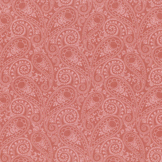 Juliette Paisley Tonal Coral Pink Angela Nickeas Wilmington Prints Cotton Fabric