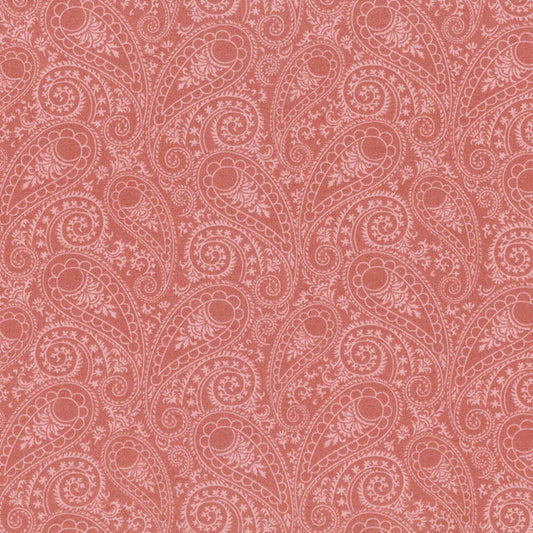 Juliette Paisley Tonal Coral Pink Angela Nickeas Wilmington Prints Cotton Fabric