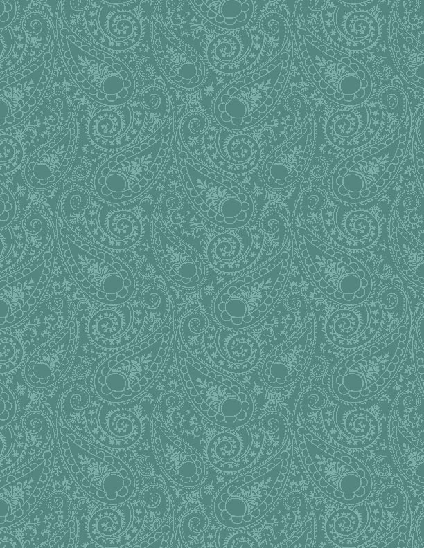 Juliette Paisley Tonal Teal Blue Green Angela Nickeas Wilmington Prints Cotton Fabric