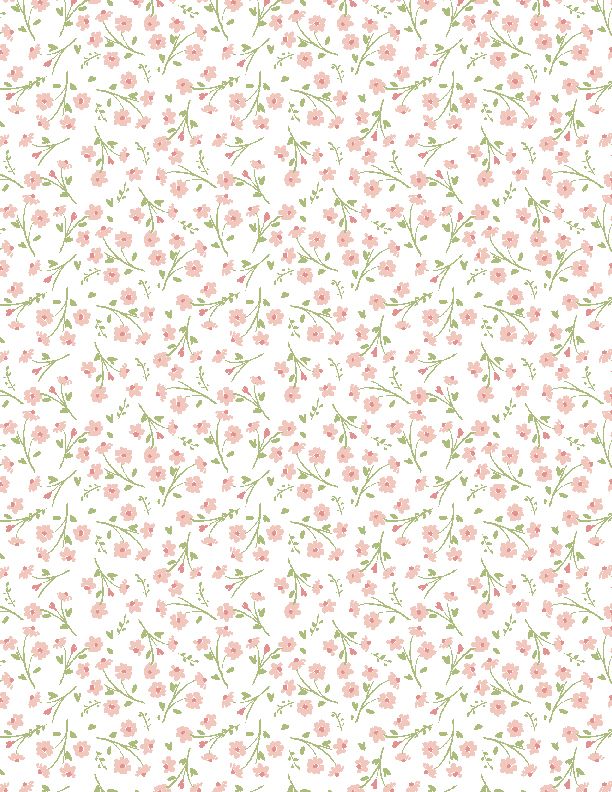 Juliette Small Floral Tossed Coral Pink Angela Nickeas Wilmington Prints Cotton Fabric | US Fabric Shop