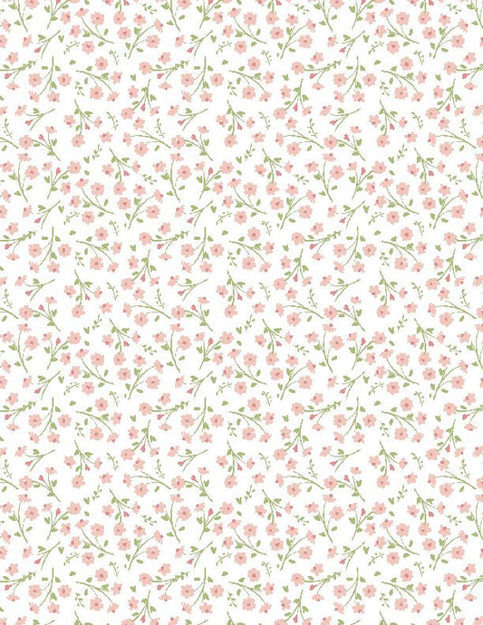 Juliette Small Floral Tossed Coral Pink Angela Nickeas Wilmington Prints Cotton Fabric