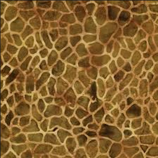 Jungle Cruise Giraffe Pattern Grasshopper Brown Island Batik Cotton Fabric