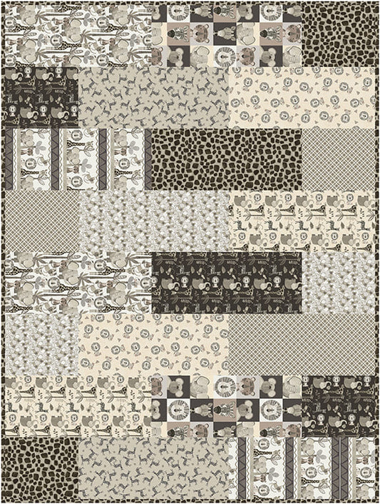 Free Pattern-Jungle Romp Biscotti Quilt Project Henry Glass