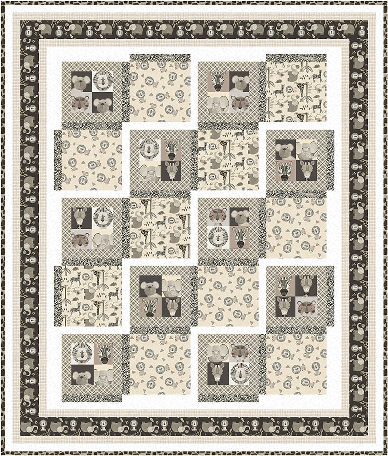 Free Pattern-Jungle Romp Fun Club Quilt Project Henry Glass