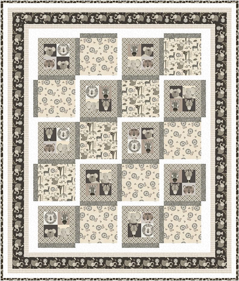 Free Pattern-Jungle Romp Fun Club Quilt Project Henry Glass | US Fabric Shop