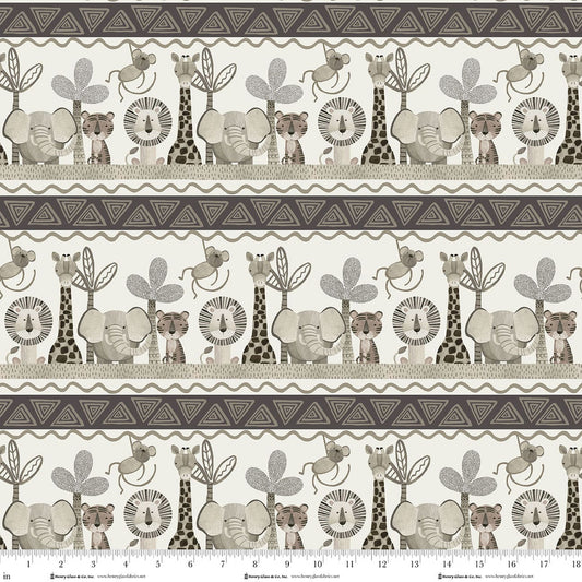 Jungle Romp Novelty Jungle Stripe Multi Betsey Cavallo Henry Glass Cotton Fabric HG-2111-49