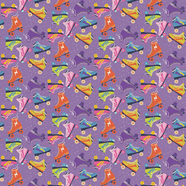 Jurassic Joyrides Skate Toss Purple Paintbrush Studio Cotton Quilting Fabric PBS-120-25414