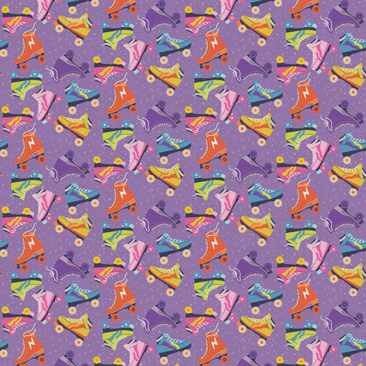 Jurassic Joyrides Skate Toss Purple Paintbrush Studio Cotton Quilting Fabric PBS-120-25414