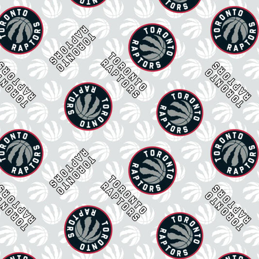 Toronto Raptors NBA Basketball Logo Toss White Camelot Cotton Fabric