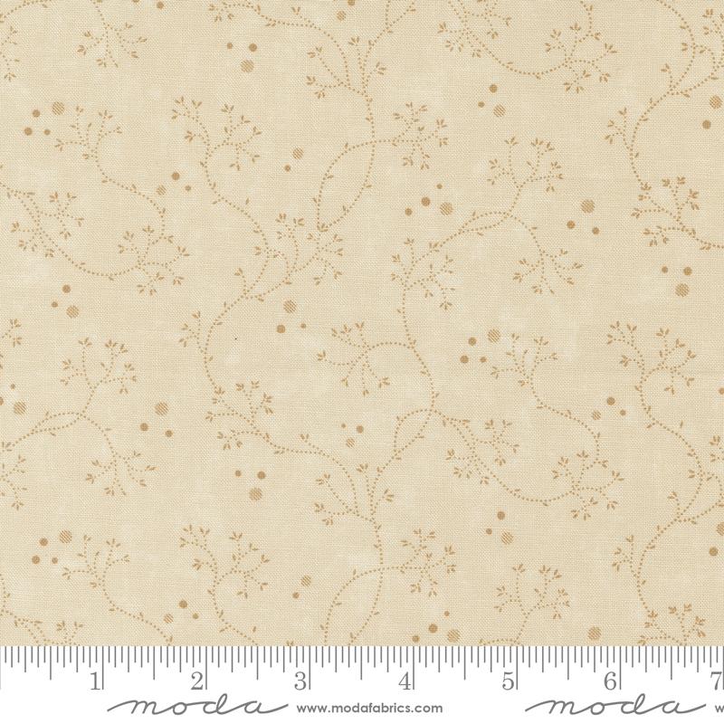 KT Favorites Backgrounds Willowherb Vine in Dandelion Beige designed by Kansas Troubles Quilters for Moda 44 inches wide 100% Cotton Quilting Fabric