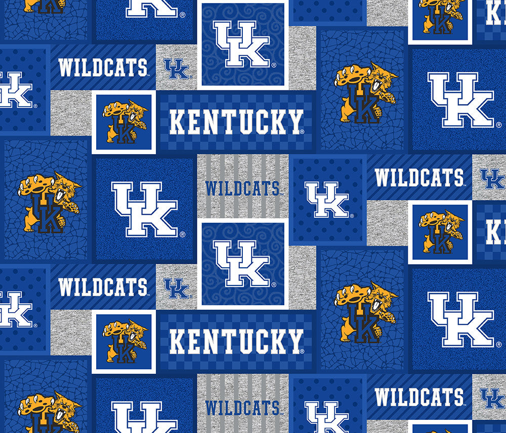 Kentucky Wildcats NCAA College Patch Sykel Enterprises Polyester FLEECE Fabric KY-1177