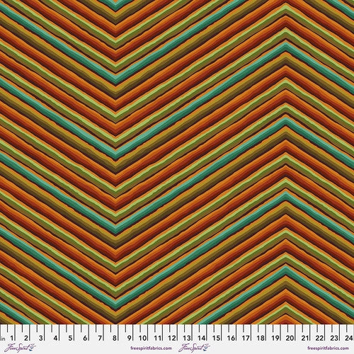 Chevron Stripe Ochre Kaffe 85 & Fabulous Kaffe Fassett Free Spirit Cotton Fabric