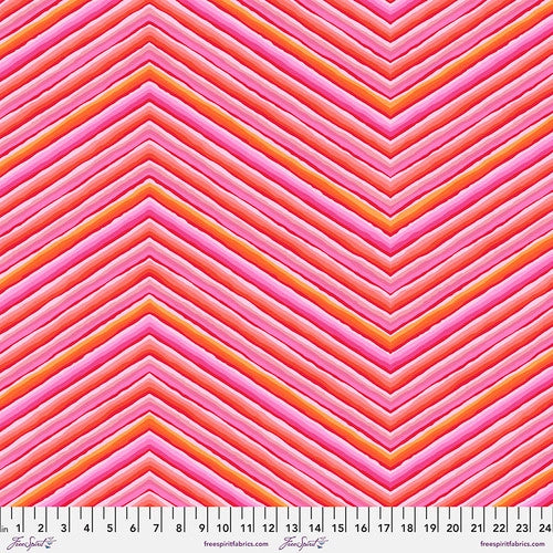 Chevron Stripe Pink Kaffe 85 & Fabulous Kaffe Fassett Free Spirit wide Cotton Fabric